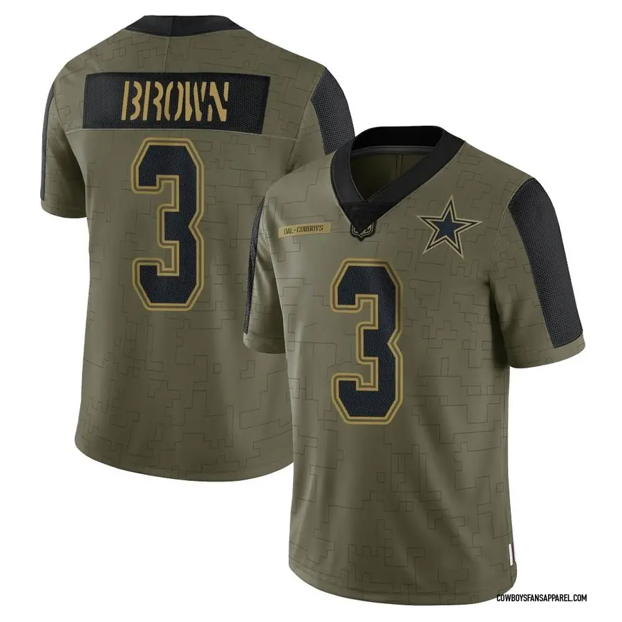 Nike Anthony Brown Dallas Cowboys Men's Limited Olive 2021 Salute To Service  Jersey