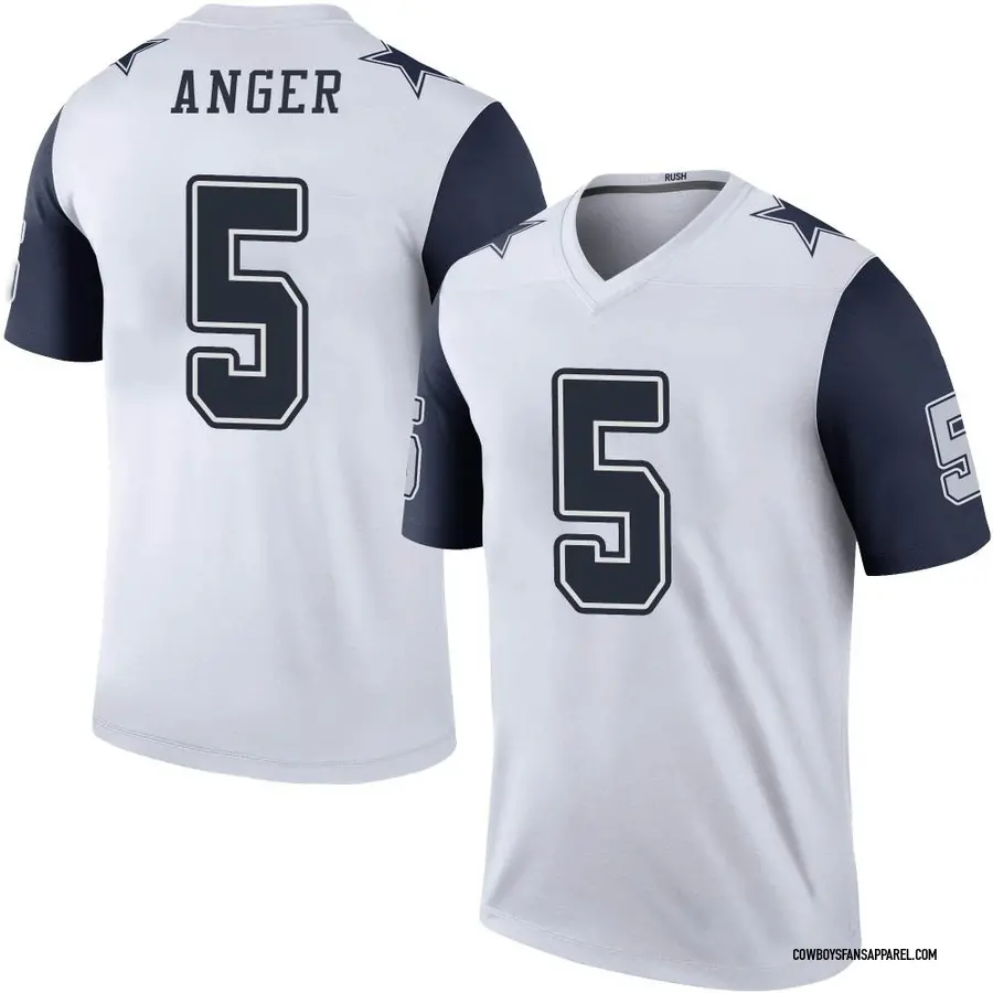 Bryan Anger Dallas Cowboys Men's Legend White Color Rush T-Shirt