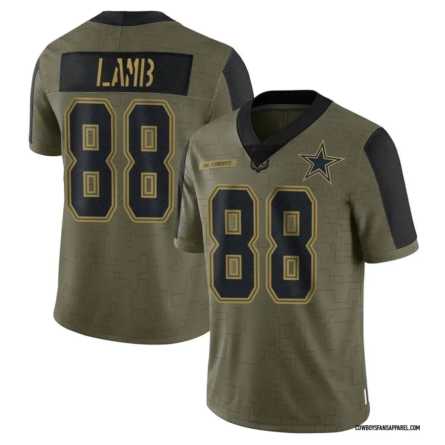 Youth Nike CeeDee Lamb Olive Dallas Cowboys 2021 Salute to Service Game Jersey