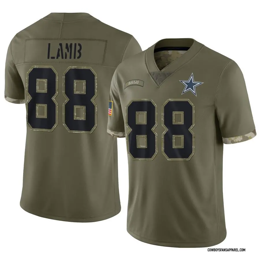 Youth Dallas Cowboys CeeDee Lamb Nike Olive 2022 Salute To Service Player  Limited Jersey