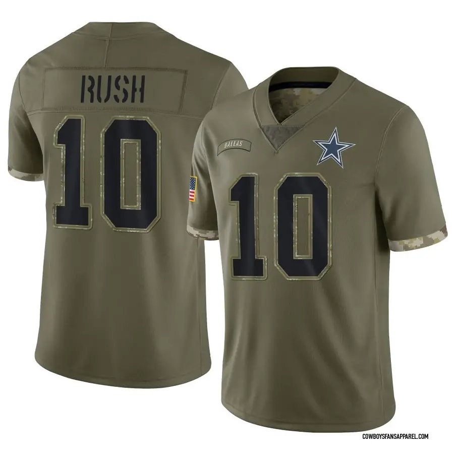 Nike Cooper Rush Dallas Cowboys Youth Limited Olive 2022 Salute To Service  Jersey