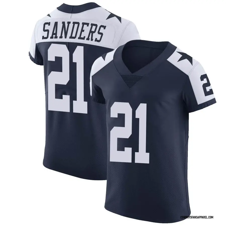 Nike Deion Sanders Dallas Cowboys Elite Navy Blue Team Color Jersey - Men's