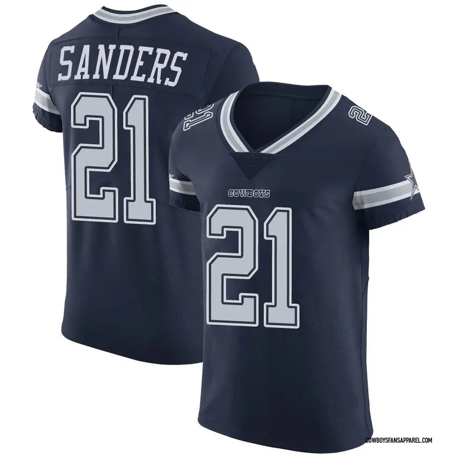 Nike Deion Sanders Dallas Cowboys Elite Navy Blue Team Color Jersey - Men's