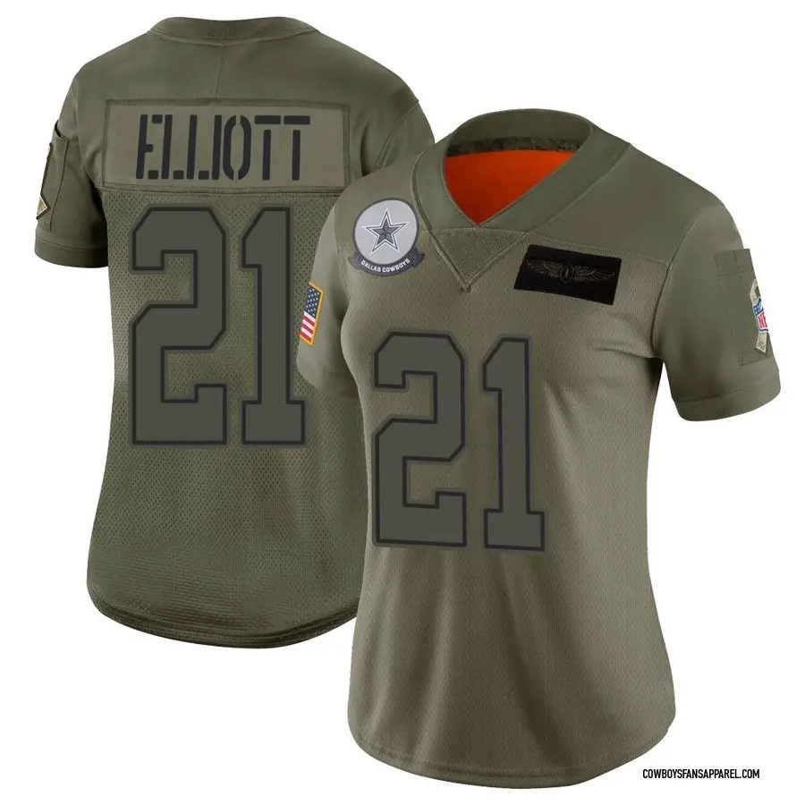 Men's Nike Ezekiel Elliott Black Dallas Cowboys 2020 Salute To Service Limited  Jersey