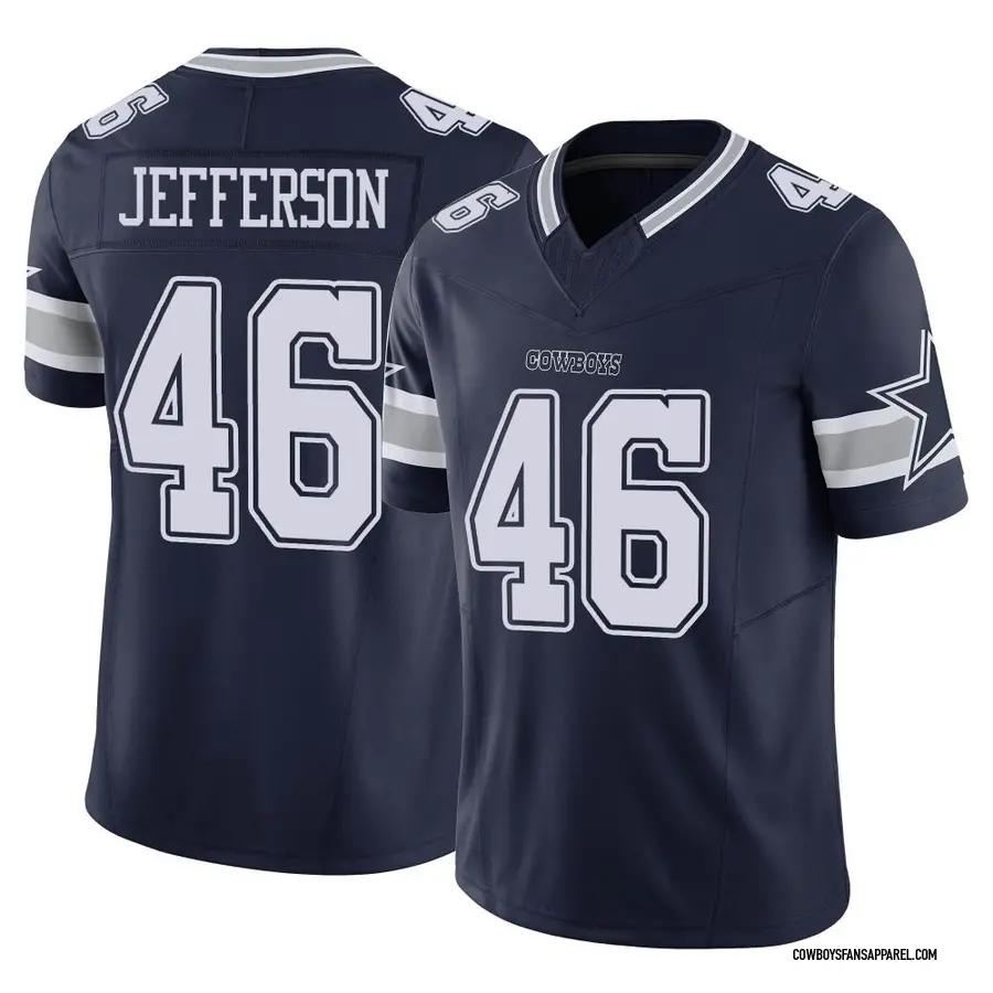 Nike Malik Jefferson Dallas Cowboys Men's Game Navy Blue Throwback Jersey