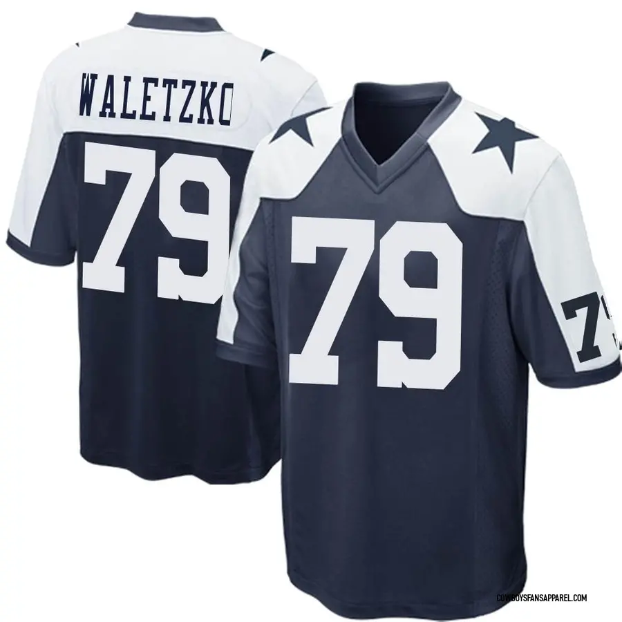 Matt Waletzko Men's Nike Navy Dallas Cowboys Custom Game Jersey Size: 4XL