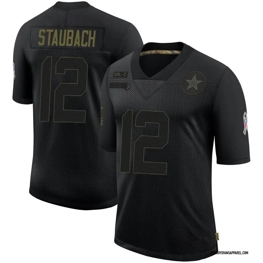 Nike Roger Staubach Dallas Cowboys Men's Limited Black 2020 Salute To  Service Jersey