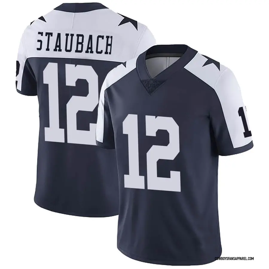 Nike Roger Staubach Dallas Cowboys Limited Navy 100th Vapor Jersey - Men's