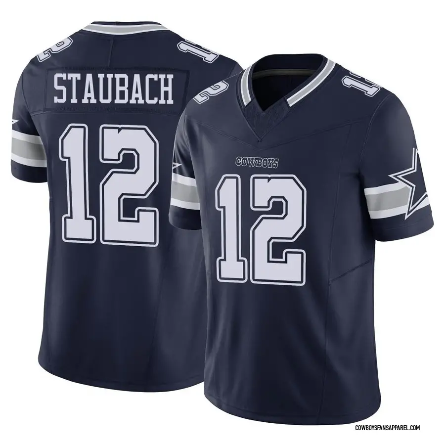 Nike Cowboys 12 Roger Staubach Navy Alternate Women Vapor Untouchable  Limited Jersey