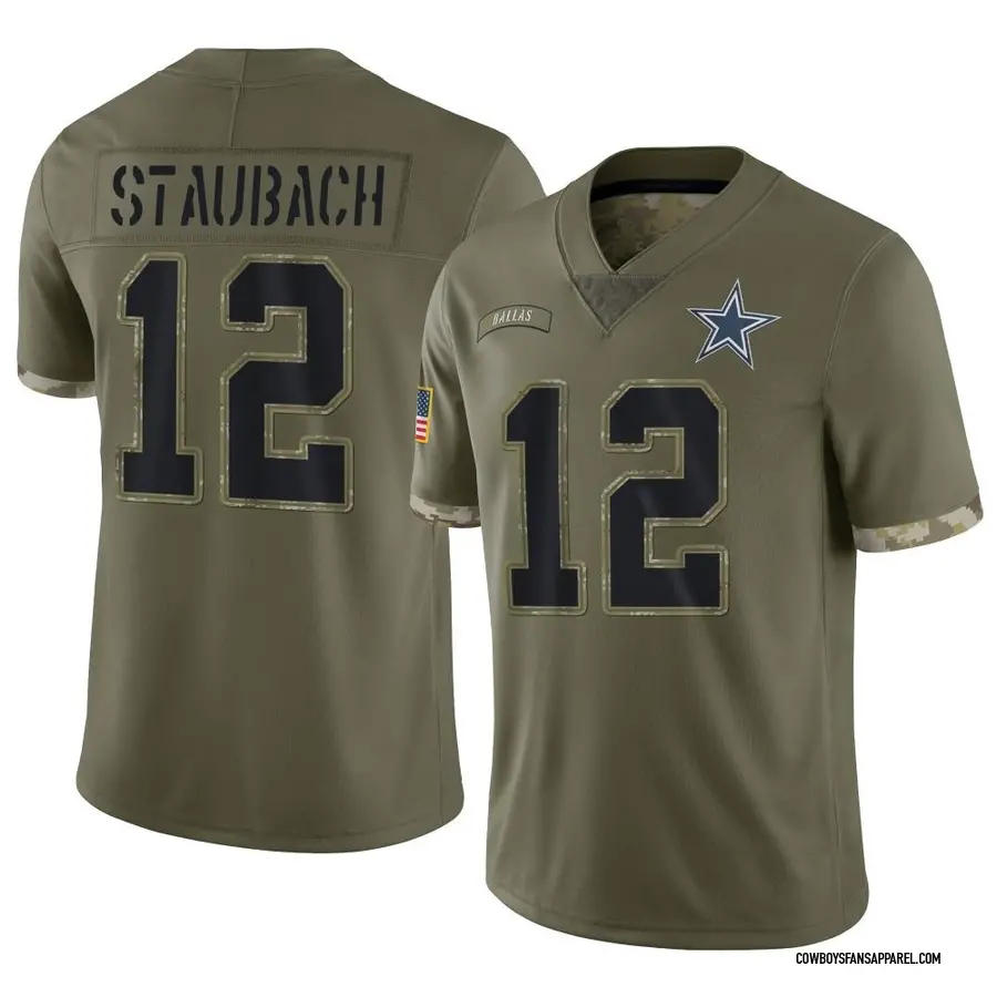 Nike Roger Staubach Dallas Cowboys Youth Limited Olive 2022 Salute To  Service Jersey