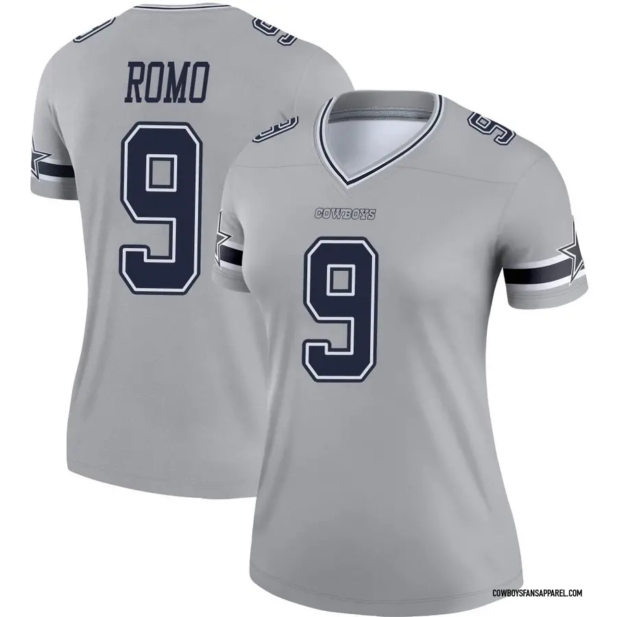 Nike Tony Romo Dallas Cowboys Legend Gray Inverted Jersey - Youth