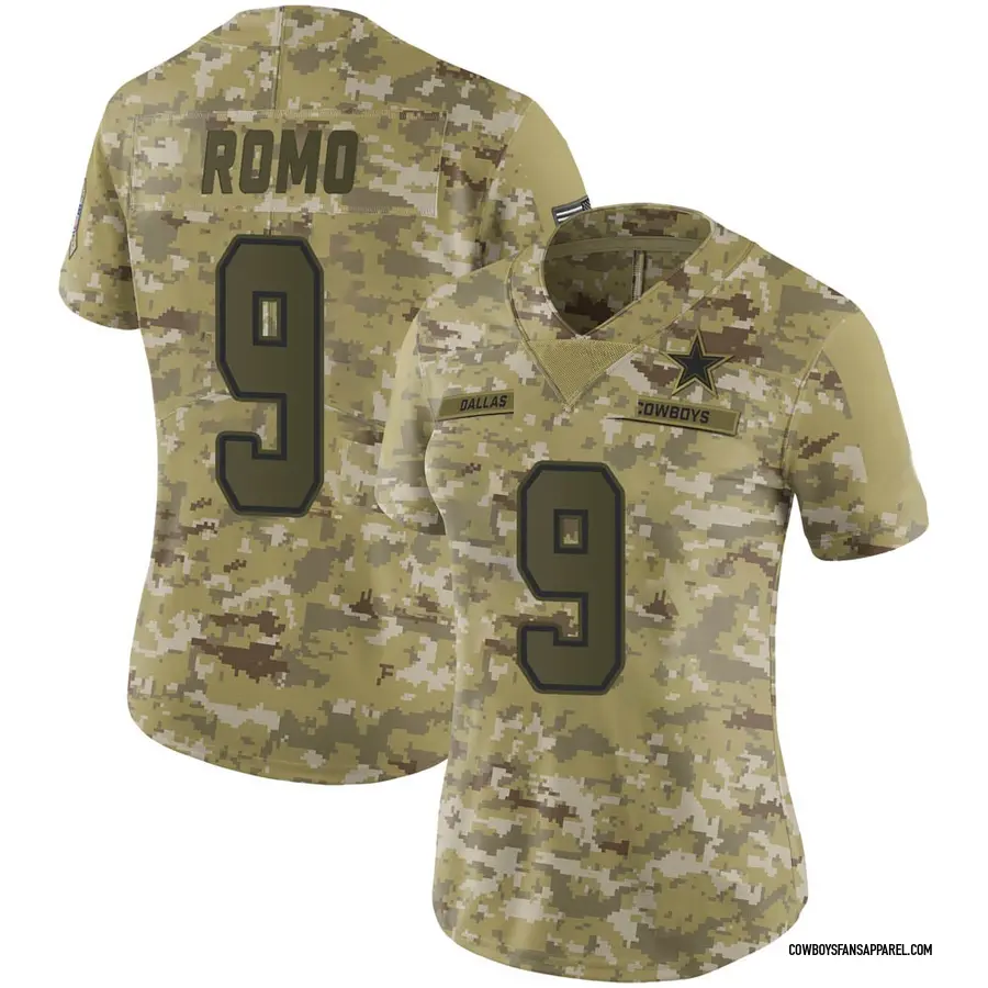 Nike Tony Romo Dallas Cowboys Limited Camo 2018 Salute to Service Jersey -  Women's