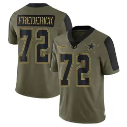 Nike Travis Frederick Dallas Cowboys Men's Limited Olive 2021 Salute To Service Jersey