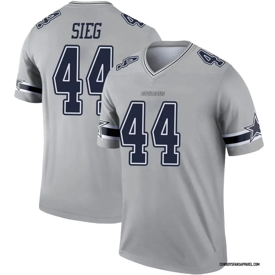 Nike Trent Sieg Dallas Cowboys Youth Legend Gray Inverted Jersey