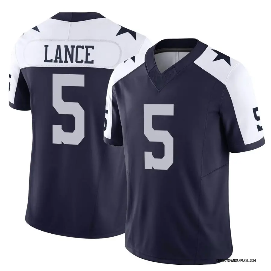 Nike Trey Lance Dallas Cowboys Men's Elite Navy Vapor F.U.S.E. Jersey