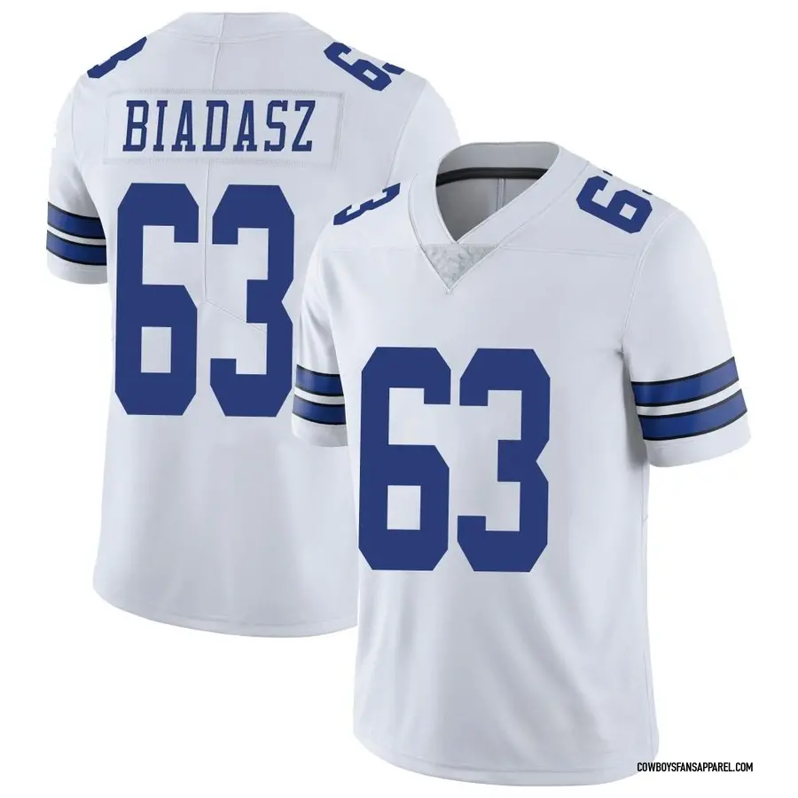 Cowboys Tyler Biadasz Jersey Draft White 63 Men's Limited Vapor 2020