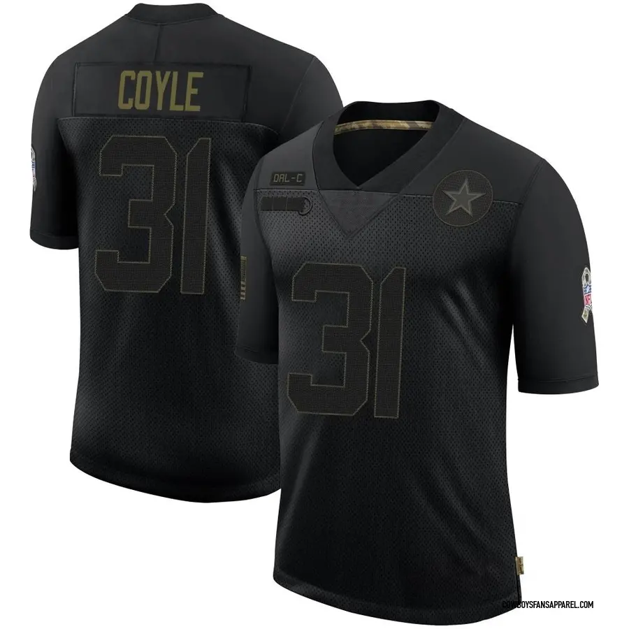 Nike Tyler Coyle Dallas Cowboys Men's Limited Black 2020 Salute To Service  Jersey